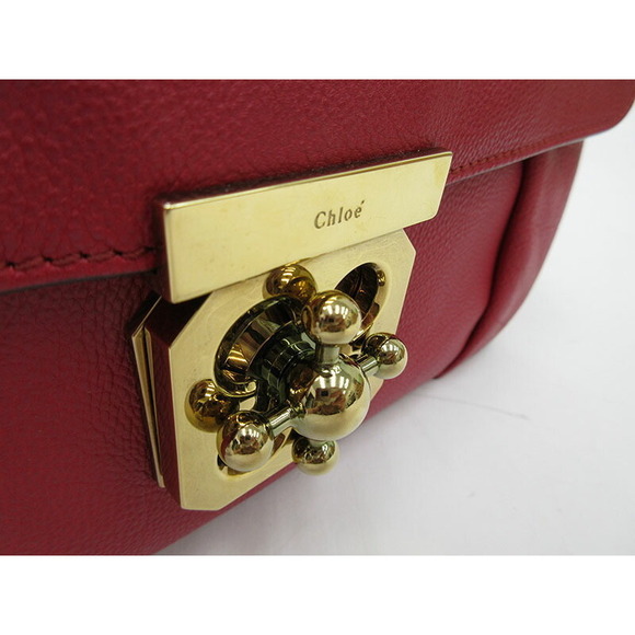 Chloe Leather Elsie Red Bag Shoulder Chain - Picture 6 of 8